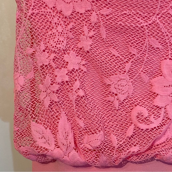 Sirens Pink Floral Lace Mesh Halter Top Mini Dress Size S - Picture 8 of 16